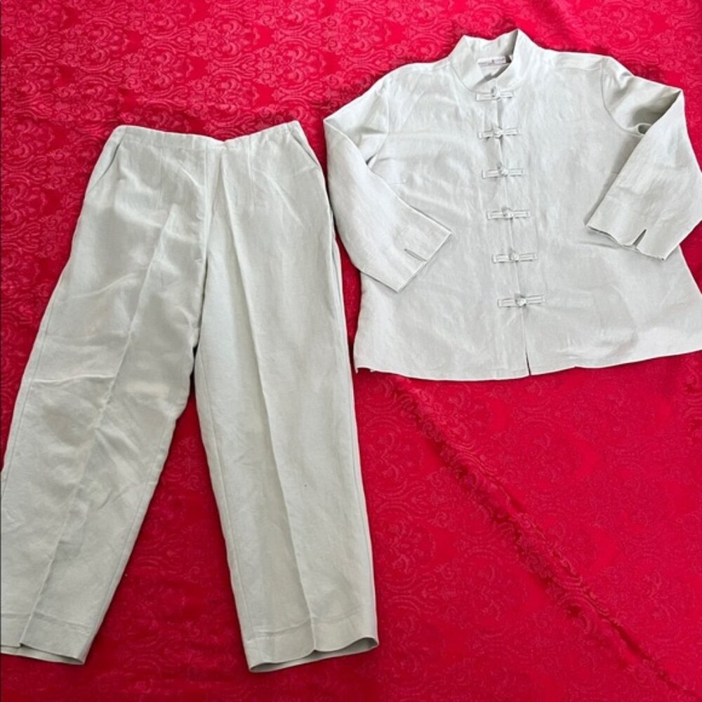 Preswick & Moore Linen Pant Set Mixed Size P-L Top P-M Pants